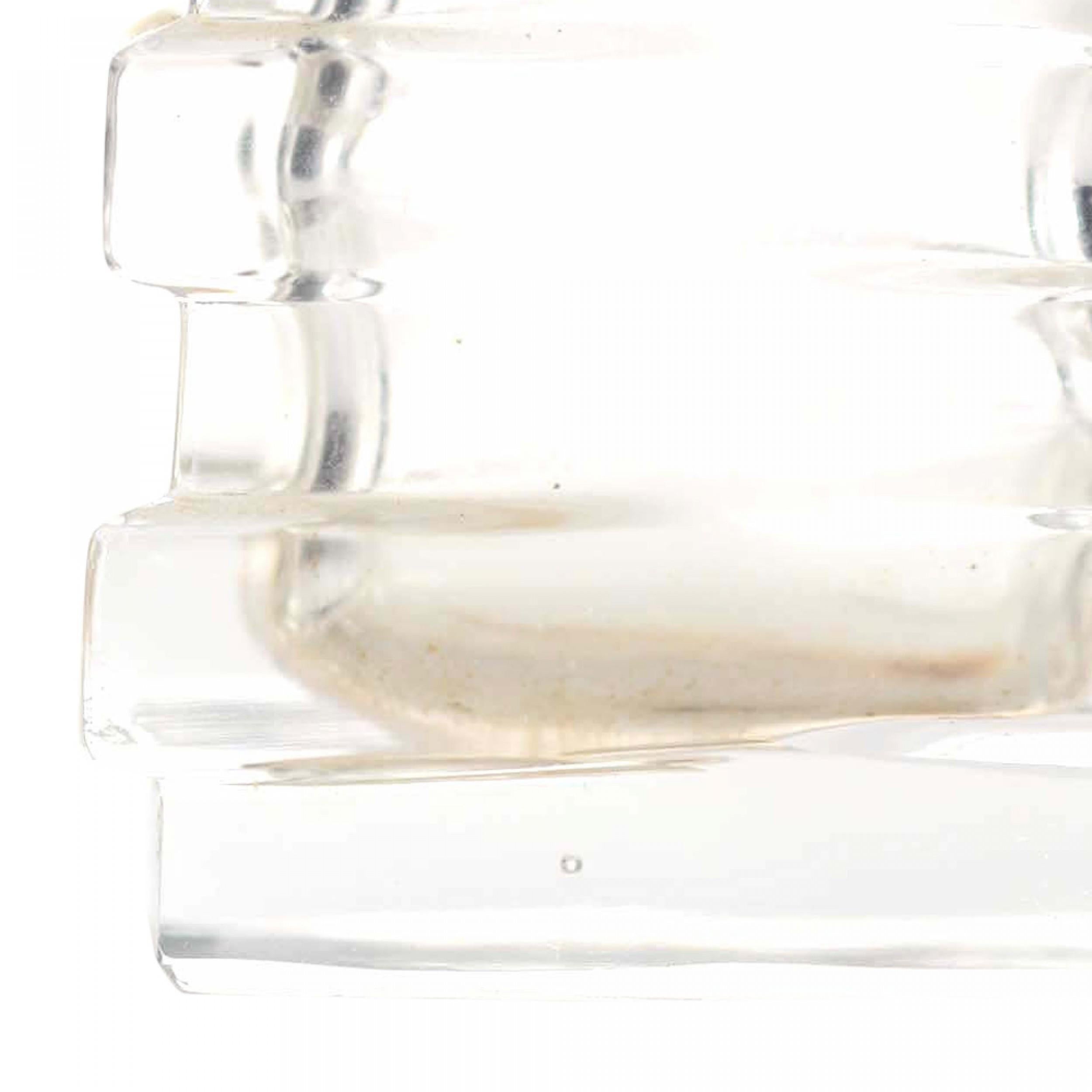 French Art Deco clear glass perfume bottle (\