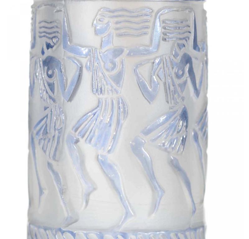 Satinato Bottiglia di profumo francese Art Deco Danseuses Egyptiennes Lalique in vendita