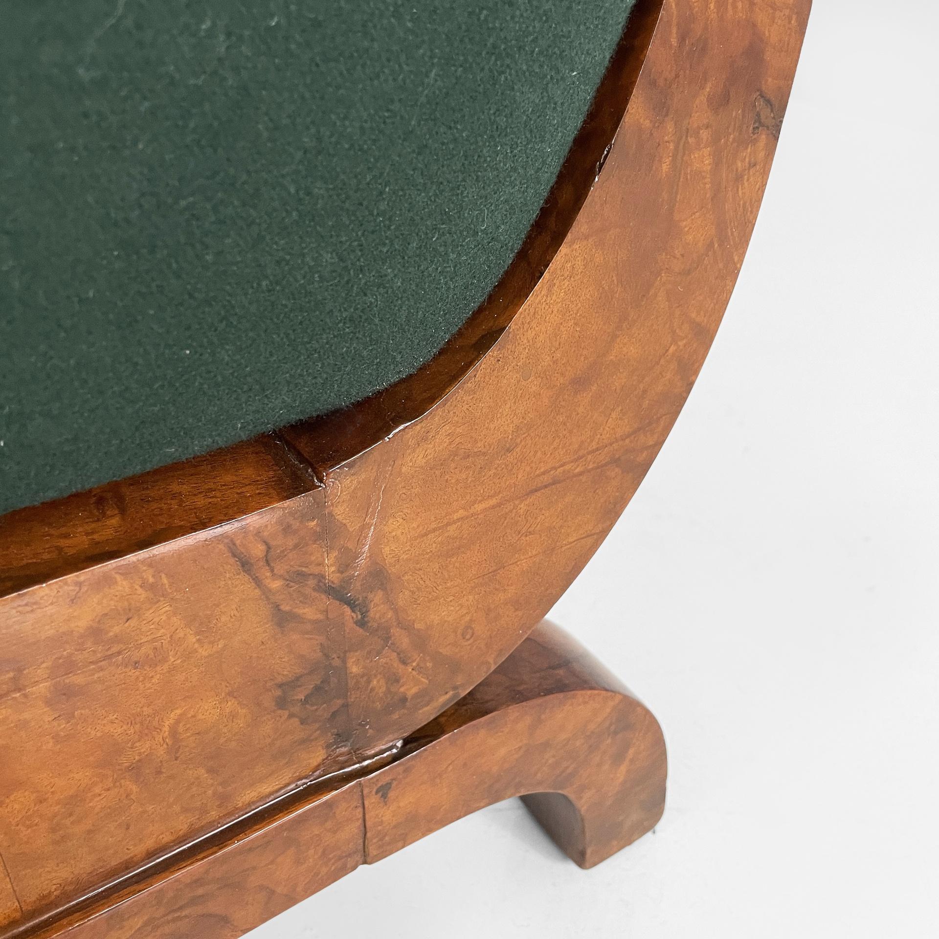 Lit de jour barchettone Art Deco français en tissu vert et bois, années 1940 en vente 7
