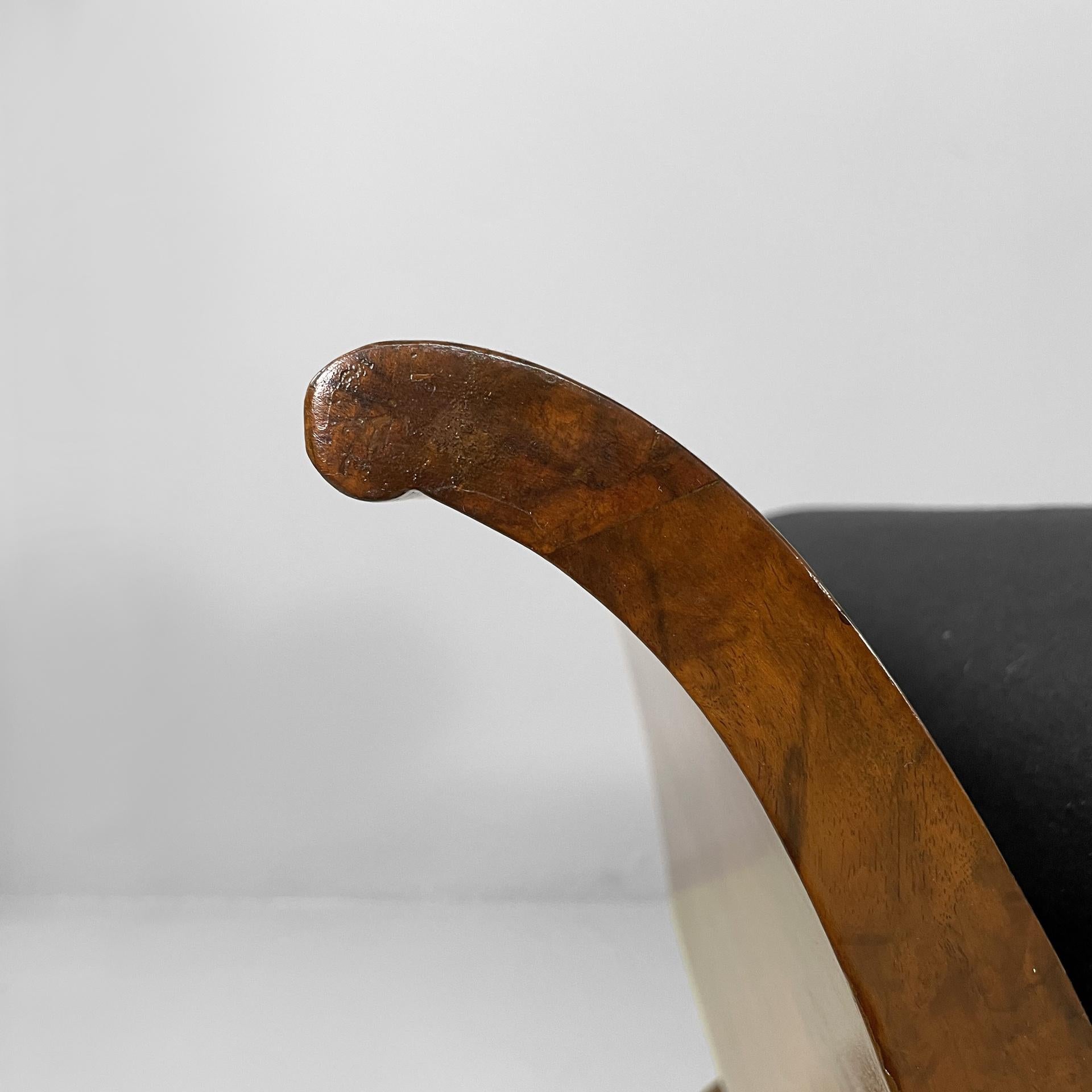 Lit de jour barchettone Art Deco français en tissu vert et bois, années 1940 en vente 2