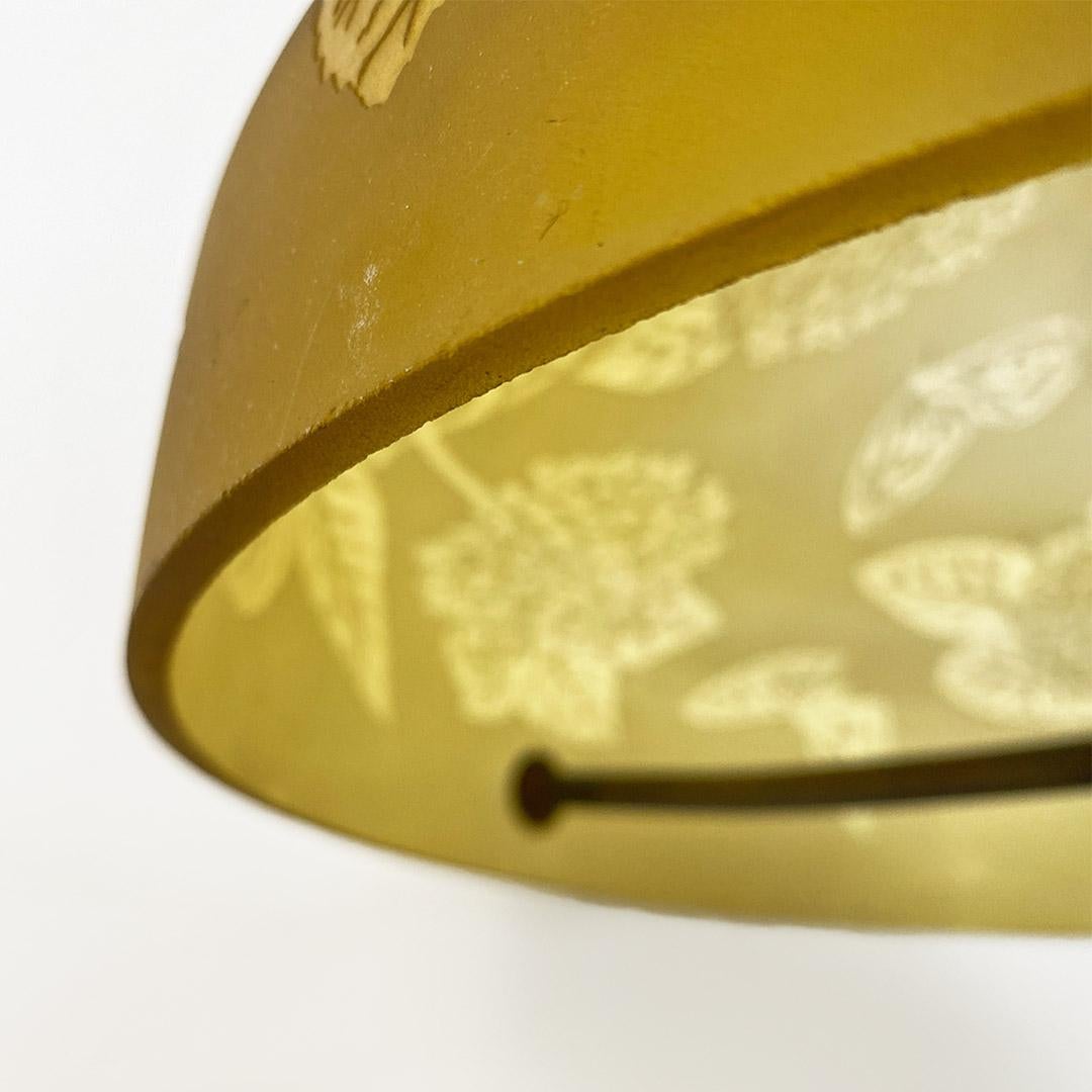 French art deco decorate glass and burnished brass table lamp by Deveau, 1930s 3
