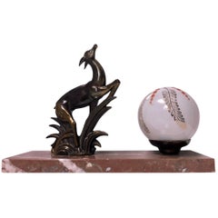 French Art Deco Deer Lamp, circa 1930