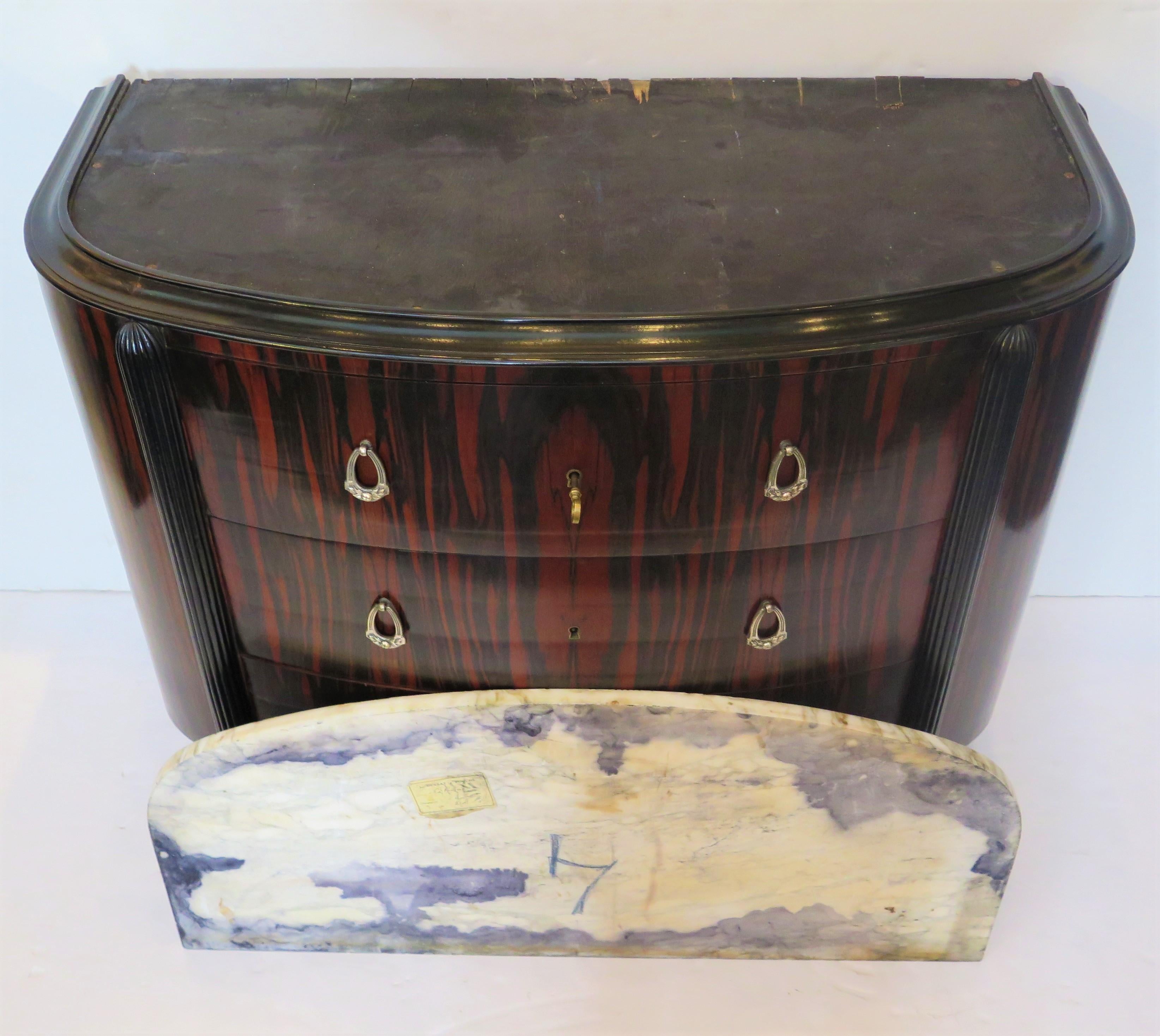 French Art Deco Demilune Commode For Sale 9