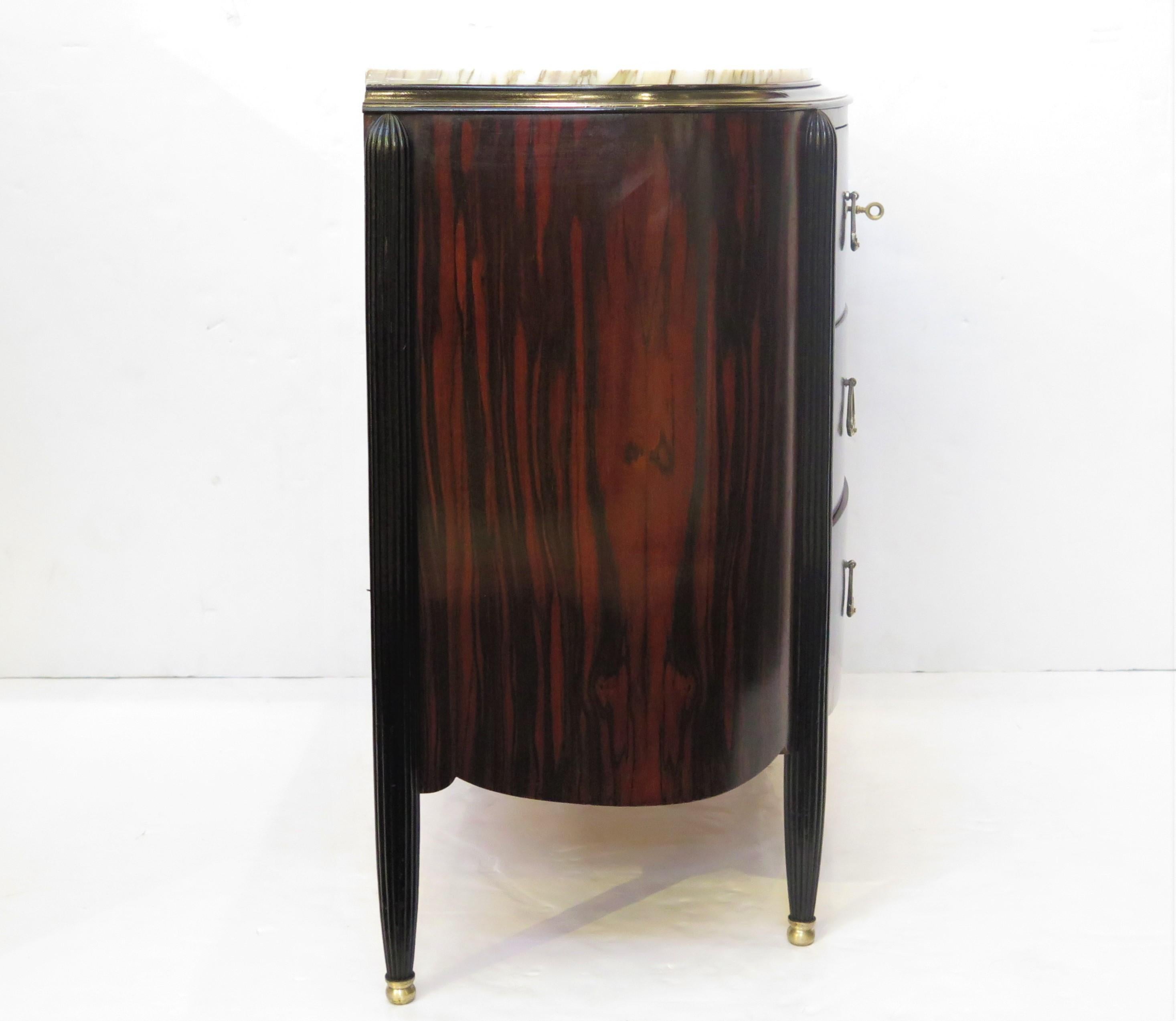 20th Century French Art Deco Demilune Commode For Sale