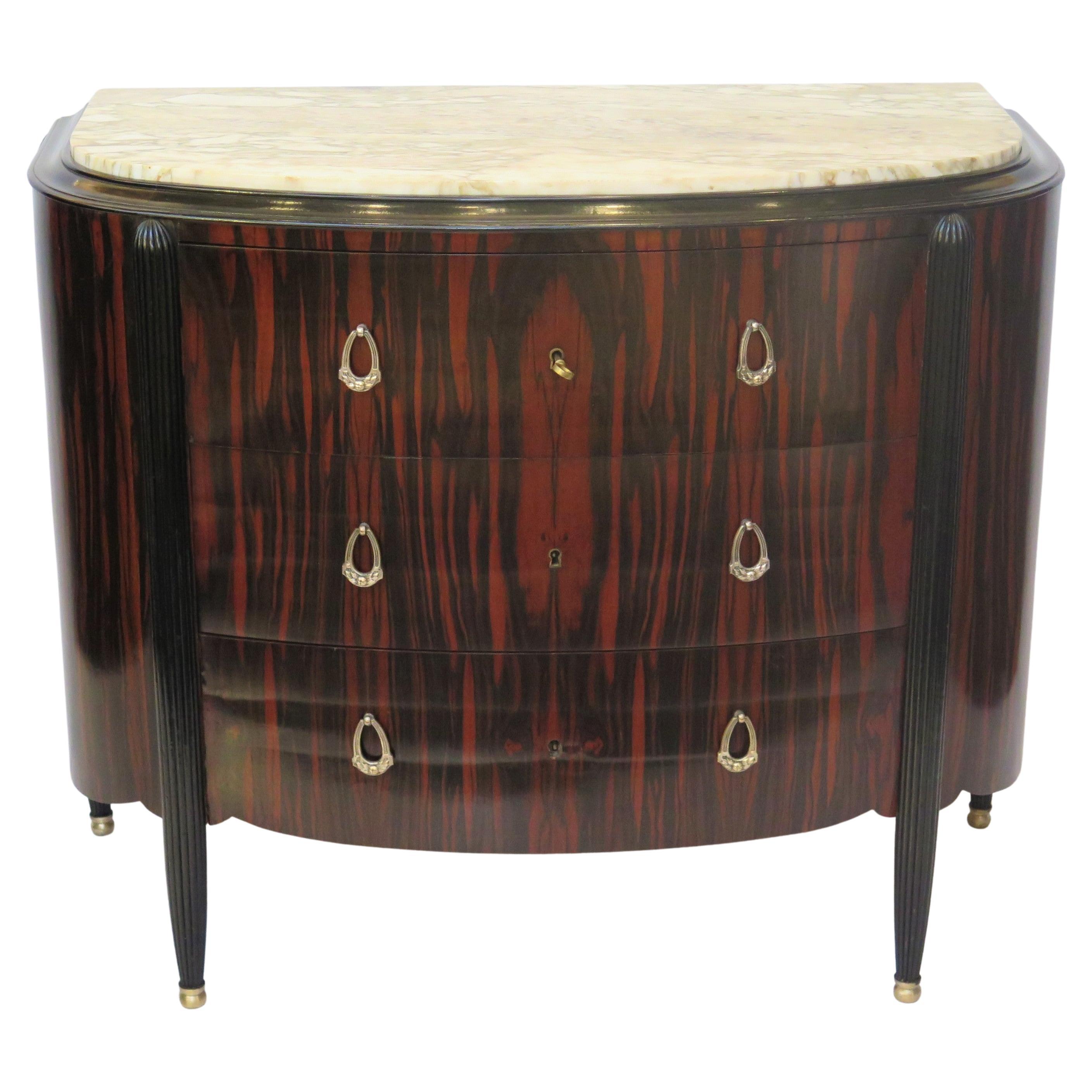 French Art Deco Demilune Commode For Sale