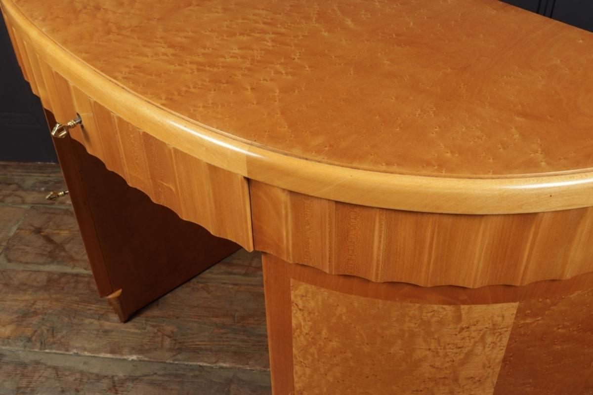 European French Art Deco Desk in Birds Eye Maple, c.1930 For Sale