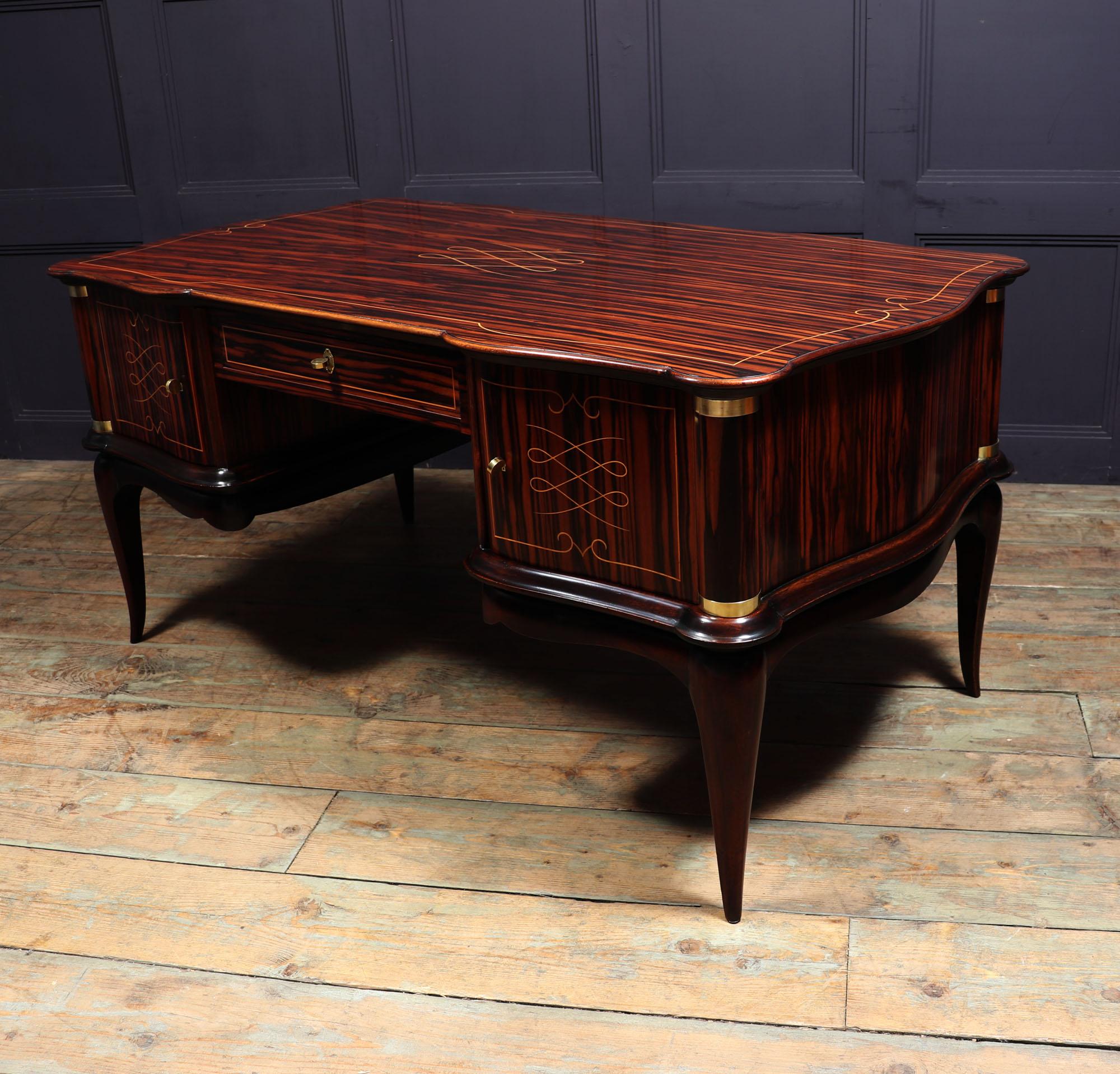 French Art Deco Desk in Macassar Ebony, 1930 9