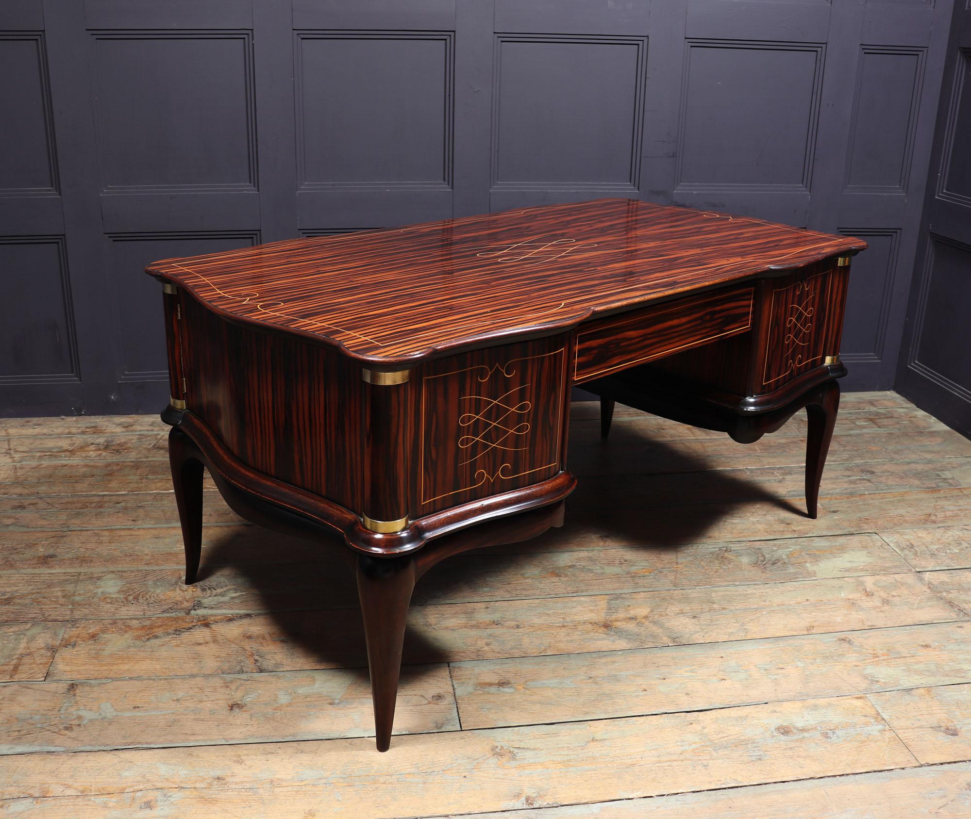 French Art Deco Desk in Macassar Ebony, 1930 11