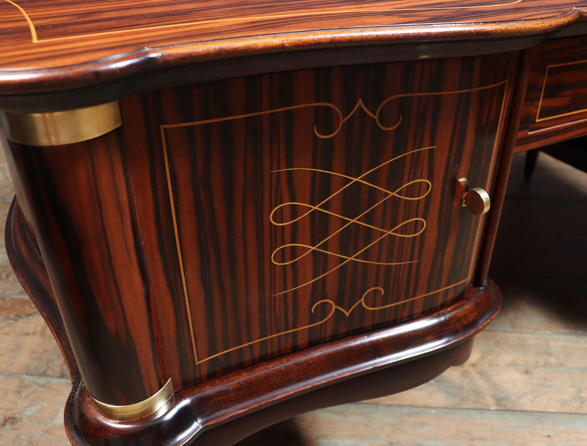 French Art Deco Desk in Macassar Ebony, 1930 13