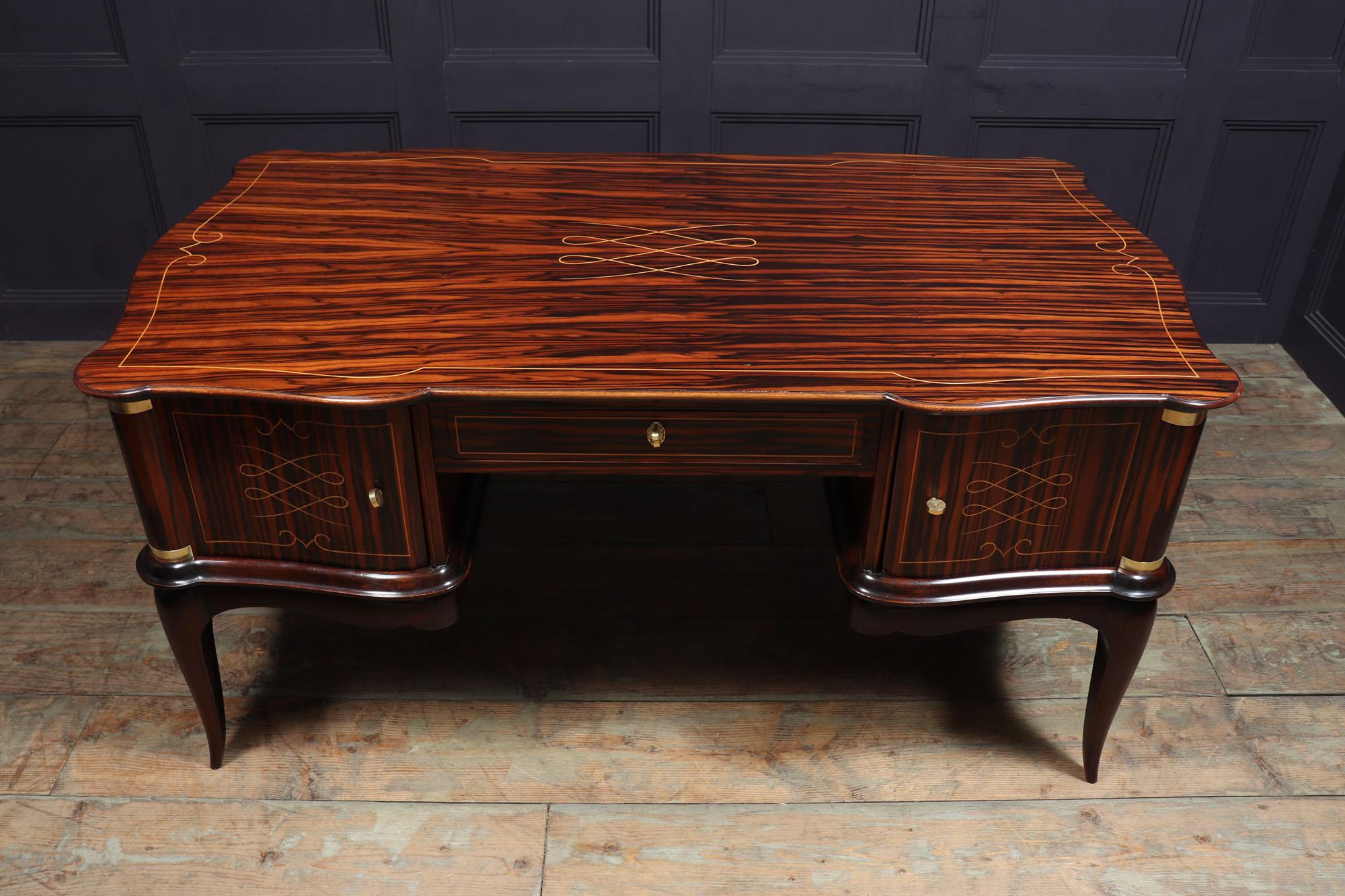 French Art Deco Desk in Macassar Ebony, 1930 3