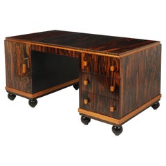 French Art Deco Desk in Macassar Ebony