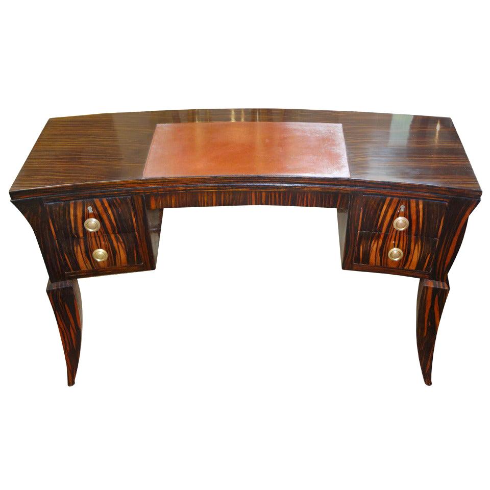 French Art Deco Desk in Macassar Inspired by Émile-Jacques Ruhlmann