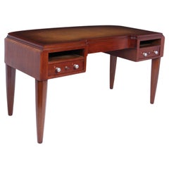 French Art Deco Desk in Mahogany and Satinwood