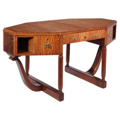 French Art Deco Desk in Satinwood by Maurice Dufrene