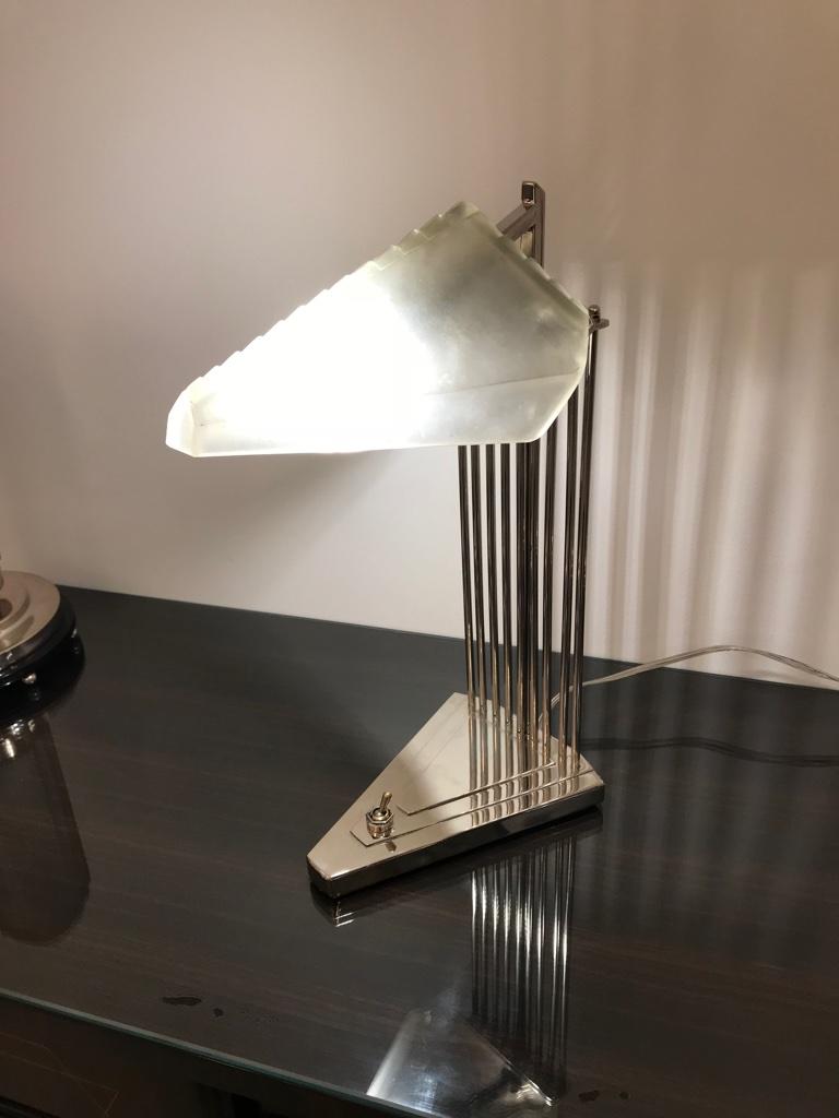 French Art Deco Desk Lamp Signed by Gênet et Michon For Sale 9