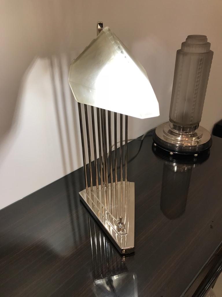French Art Deco Desk Lamp Signed by Gênet et Michon For Sale 10