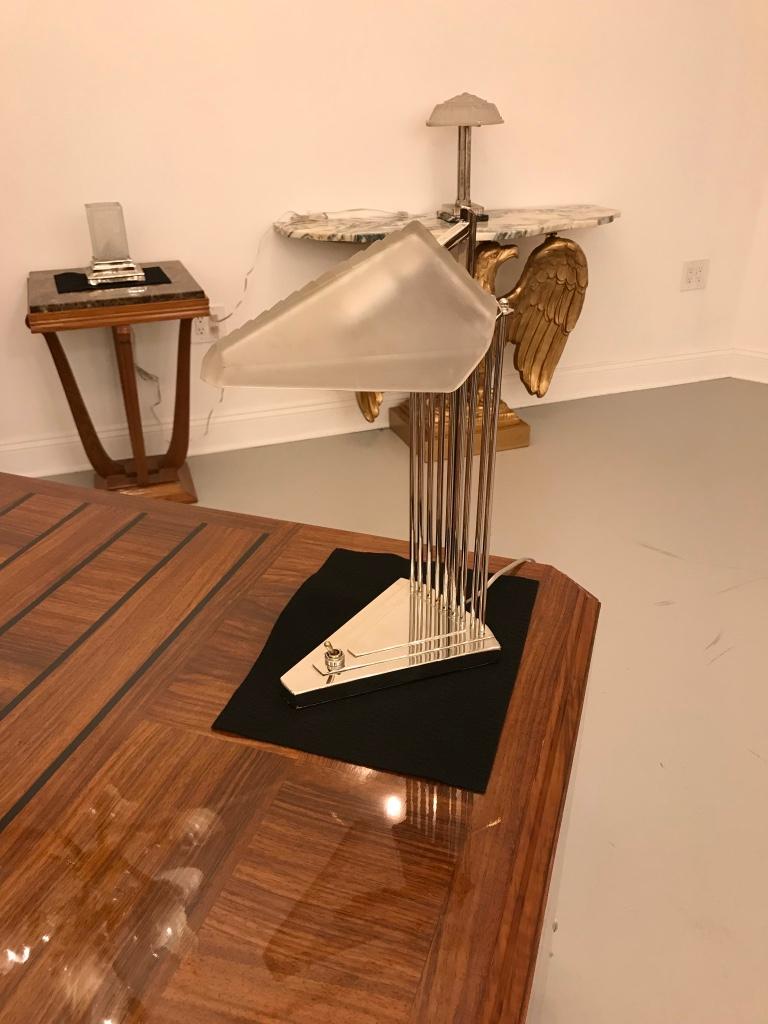 French Art Deco Desk Lamp Signed by Gênet et Michon For Sale 11