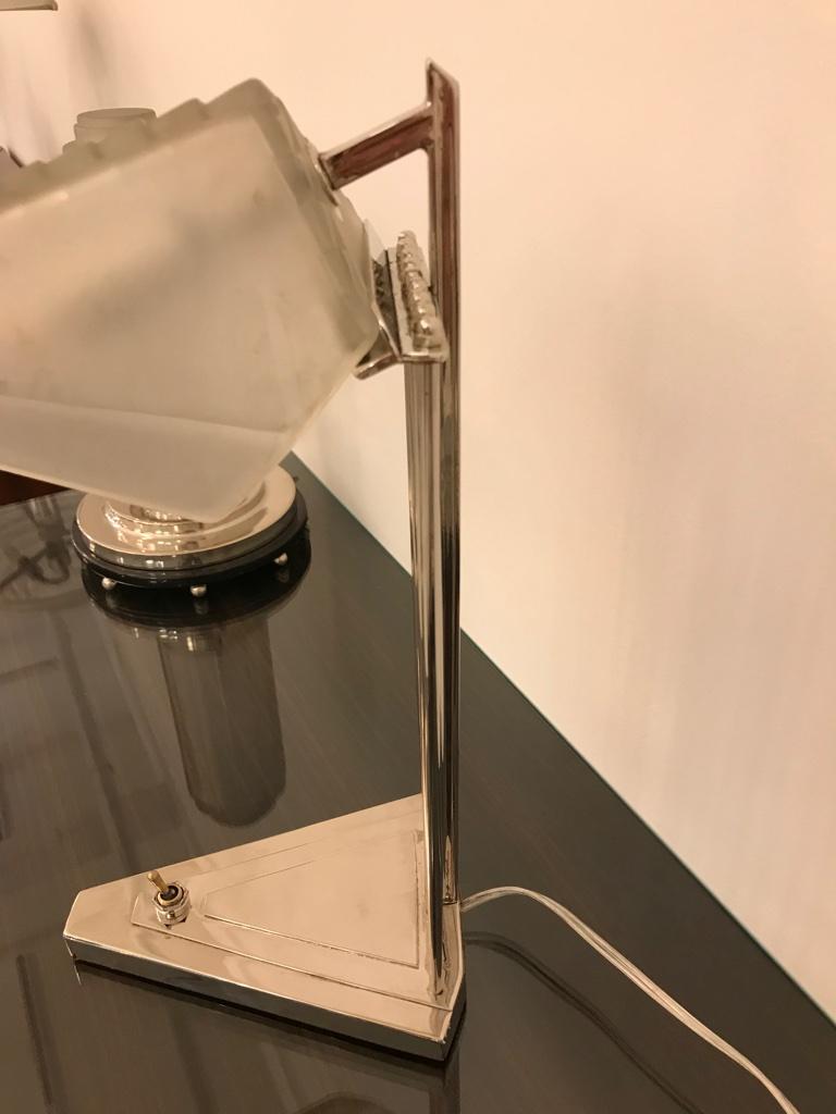 French Art Deco Desk Lamp Signed by Gênet et Michon For Sale 4