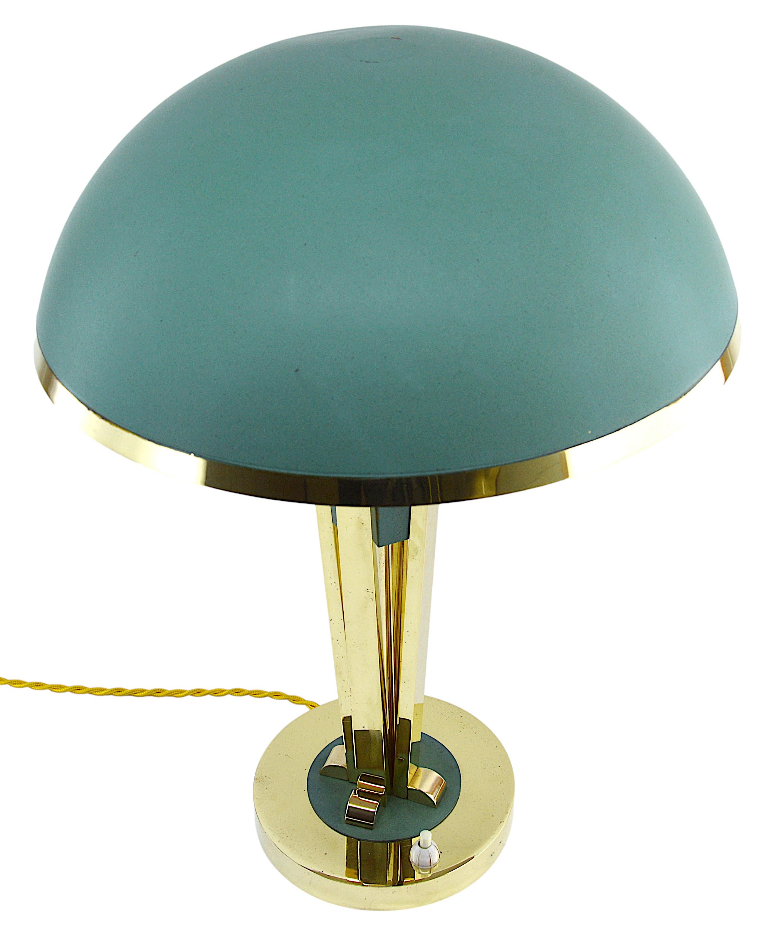 Brass French Art Deco Desk or Table Lamp, circa 1940 For Sale