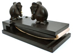French Art Deco Desk Set in Macassar Ebony by Dan Karner, circa 1930