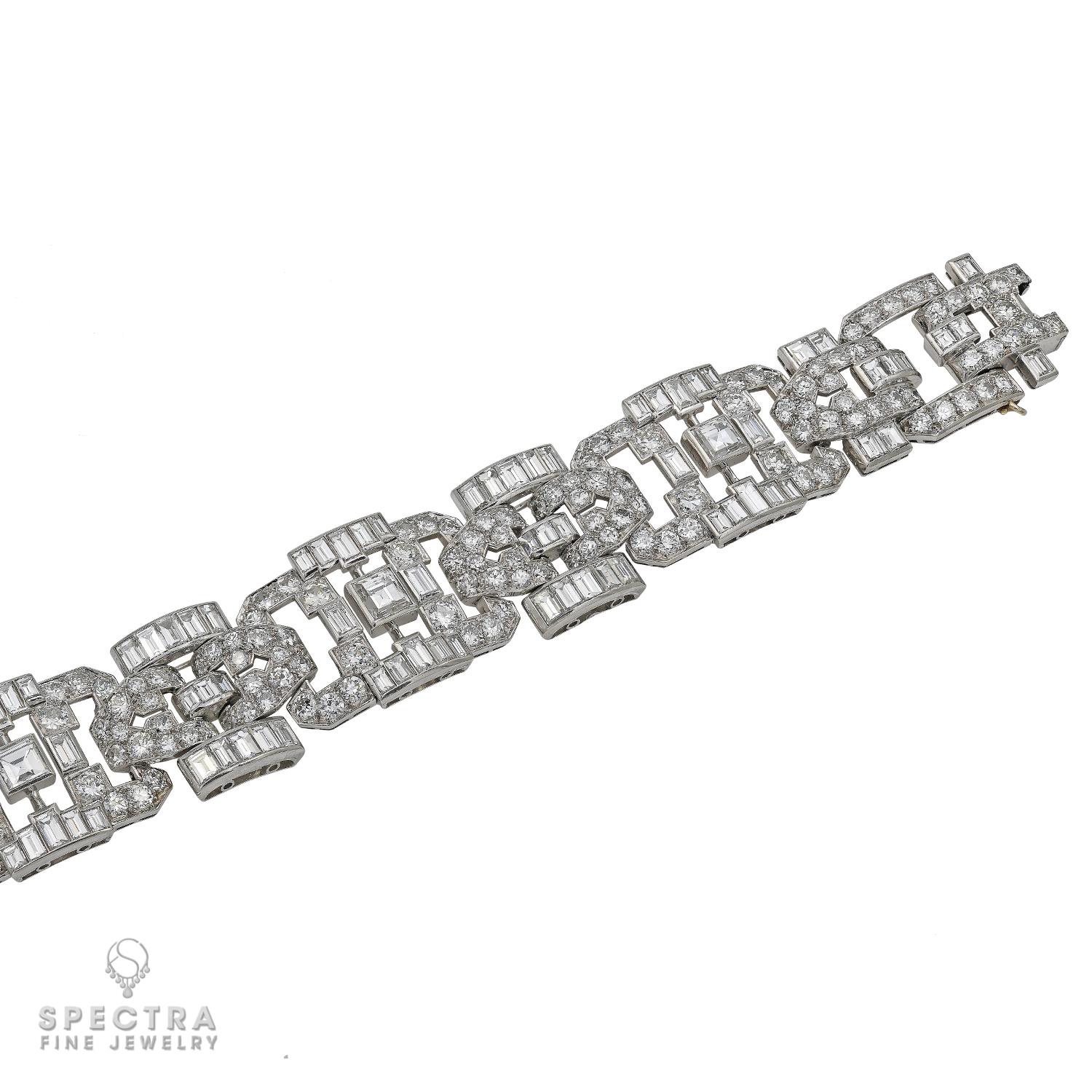Taille vieille Europe Bracelet français Art déco en diamants, c. 1935 en vente