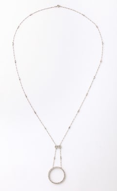 French Art Deco Diamond Circle Necklace