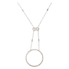 French Art Deco Diamond Circle Necklace