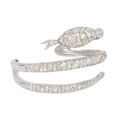 French Art Deco Diamond Coiled Serpent Bracelet