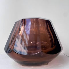 French Art Deco Diamond Cut Bowl / Centerpiece by Muller Frères