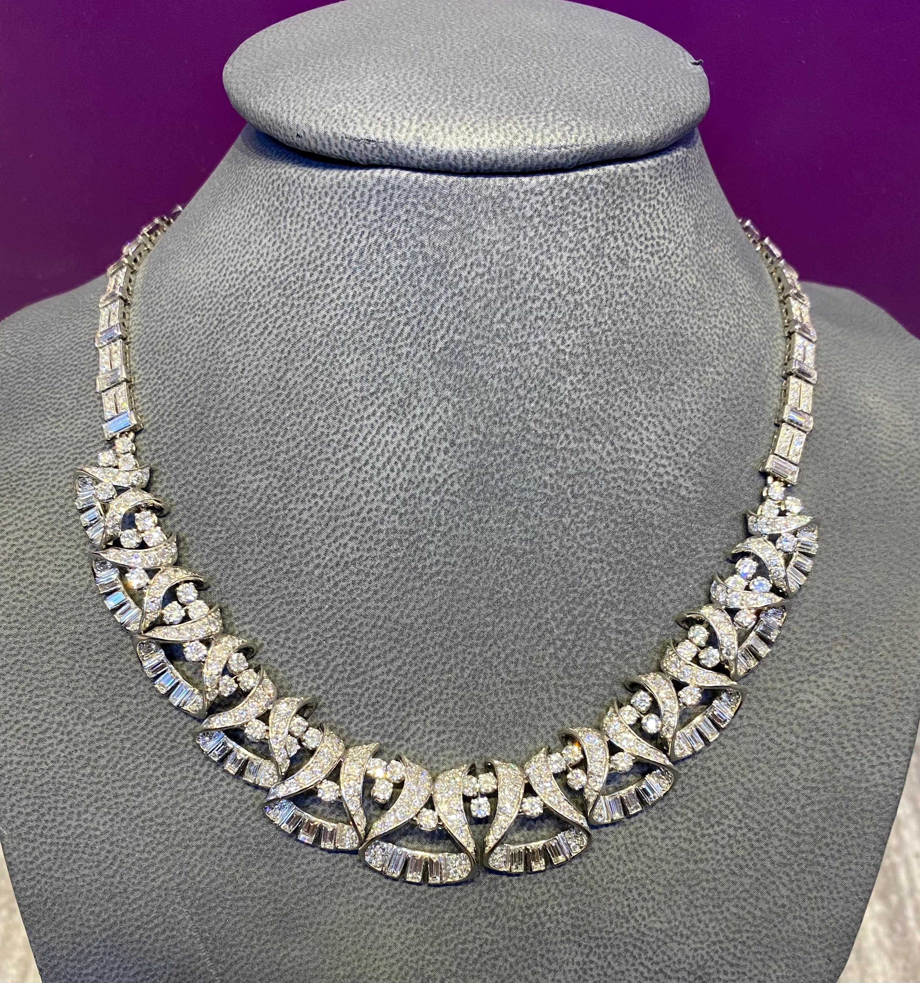 French Art Deco Diamond Necklace For Sale 5