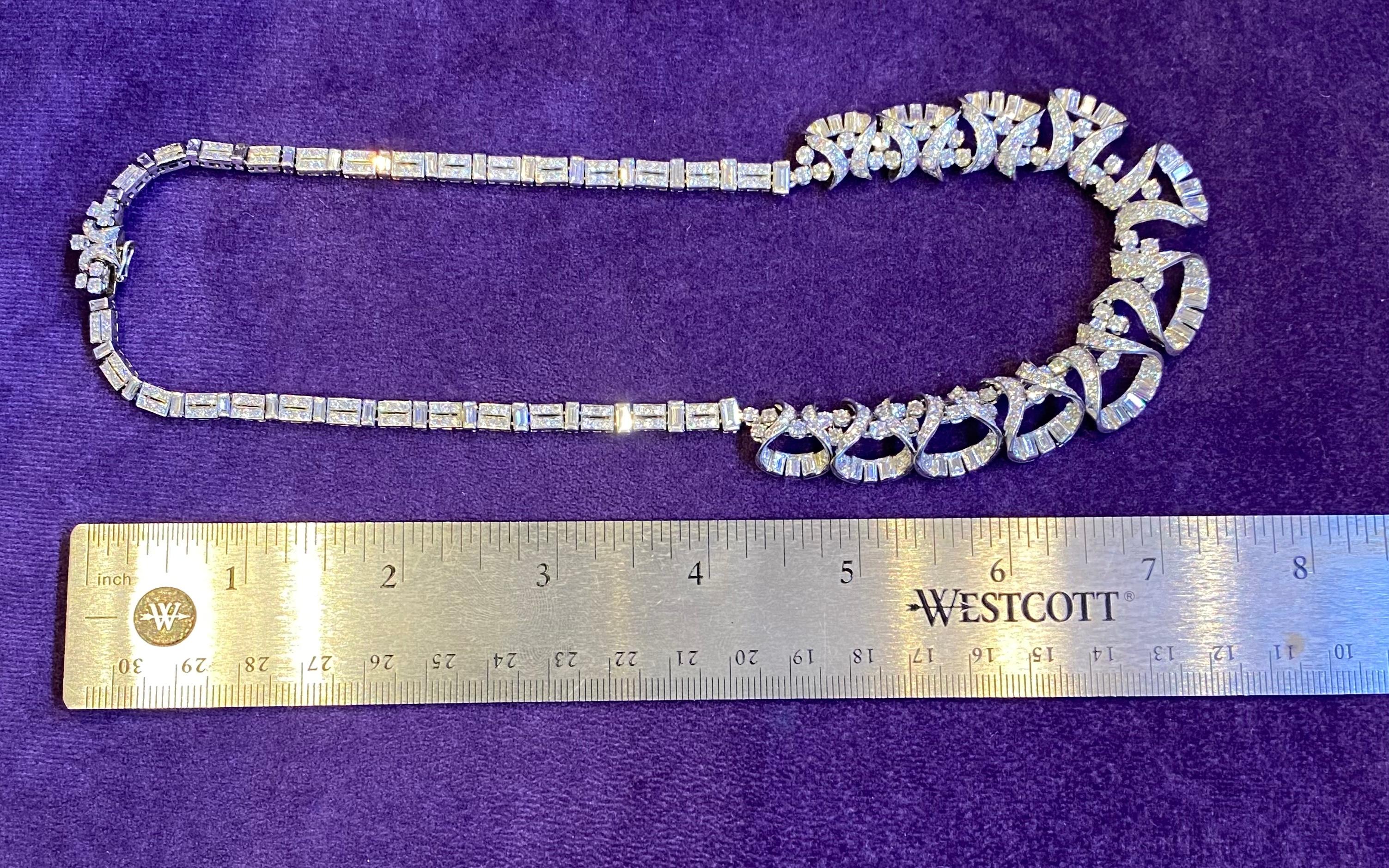 Französische Art-Déco-Diamant-Halskette im Zustand „Hervorragend“ im Angebot in New York, NY