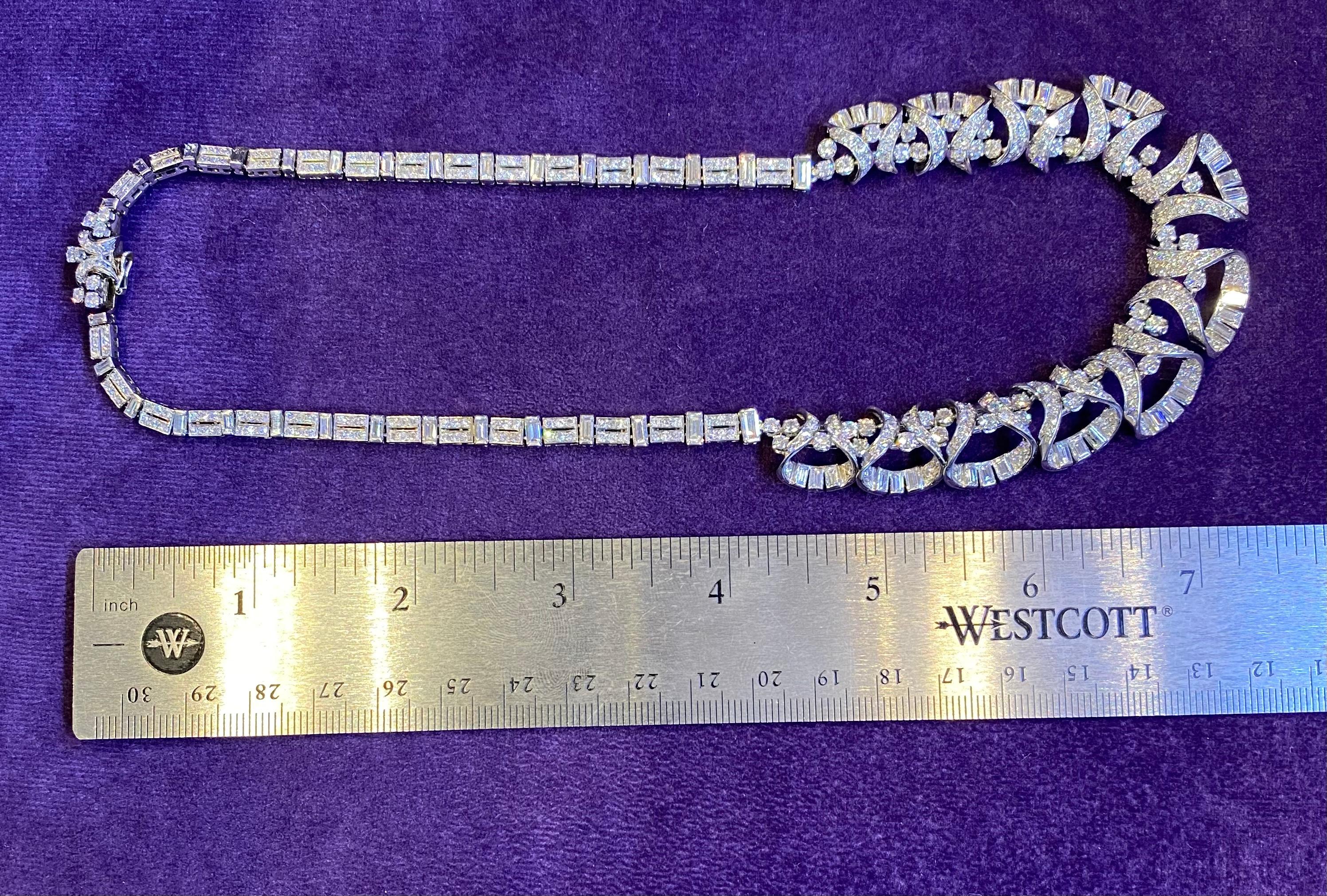 French Art Deco Diamond Necklace For Sale 1