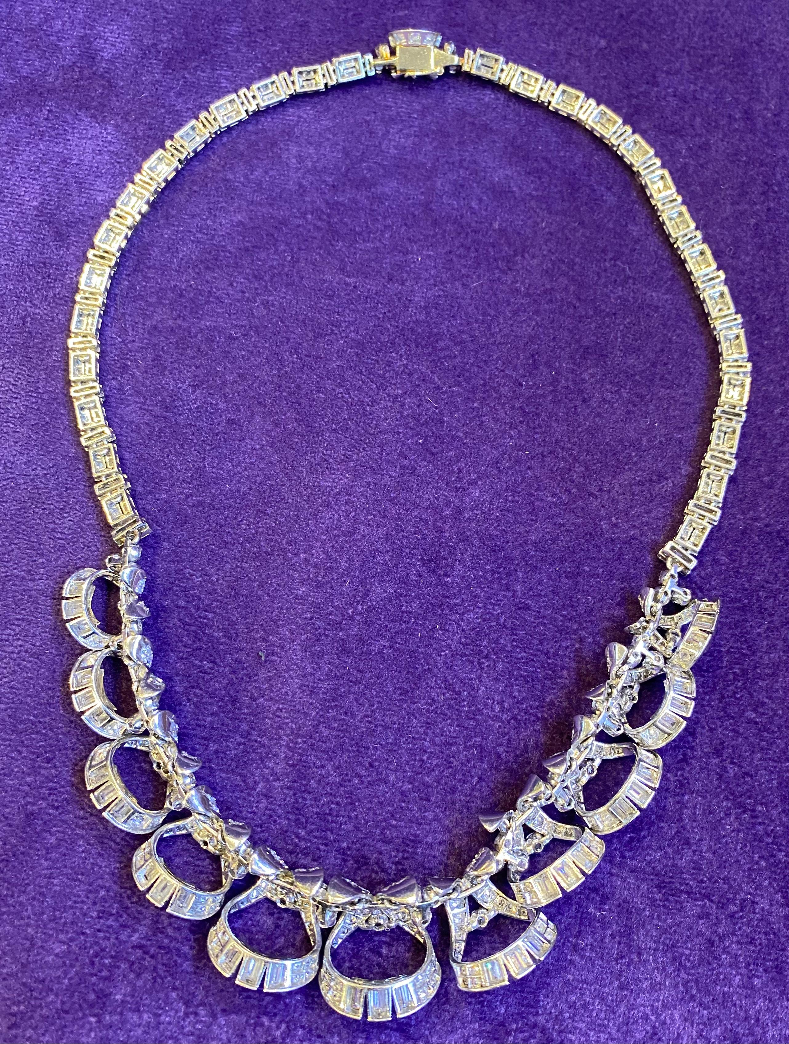 French Art Deco Diamond Necklace For Sale 2