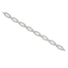 French Art Deco diamond oval link bracelet