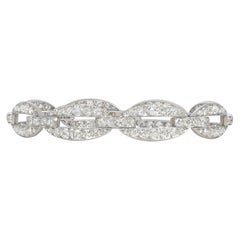 French Art Deco diamond oval link bracelet