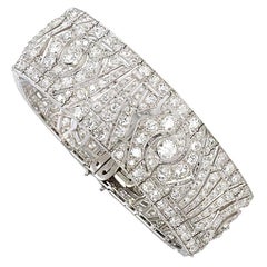 Vintage French Art Deco Diamond Platinum Bracelet