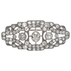 French Art Deco Diamond Platinum Brooch