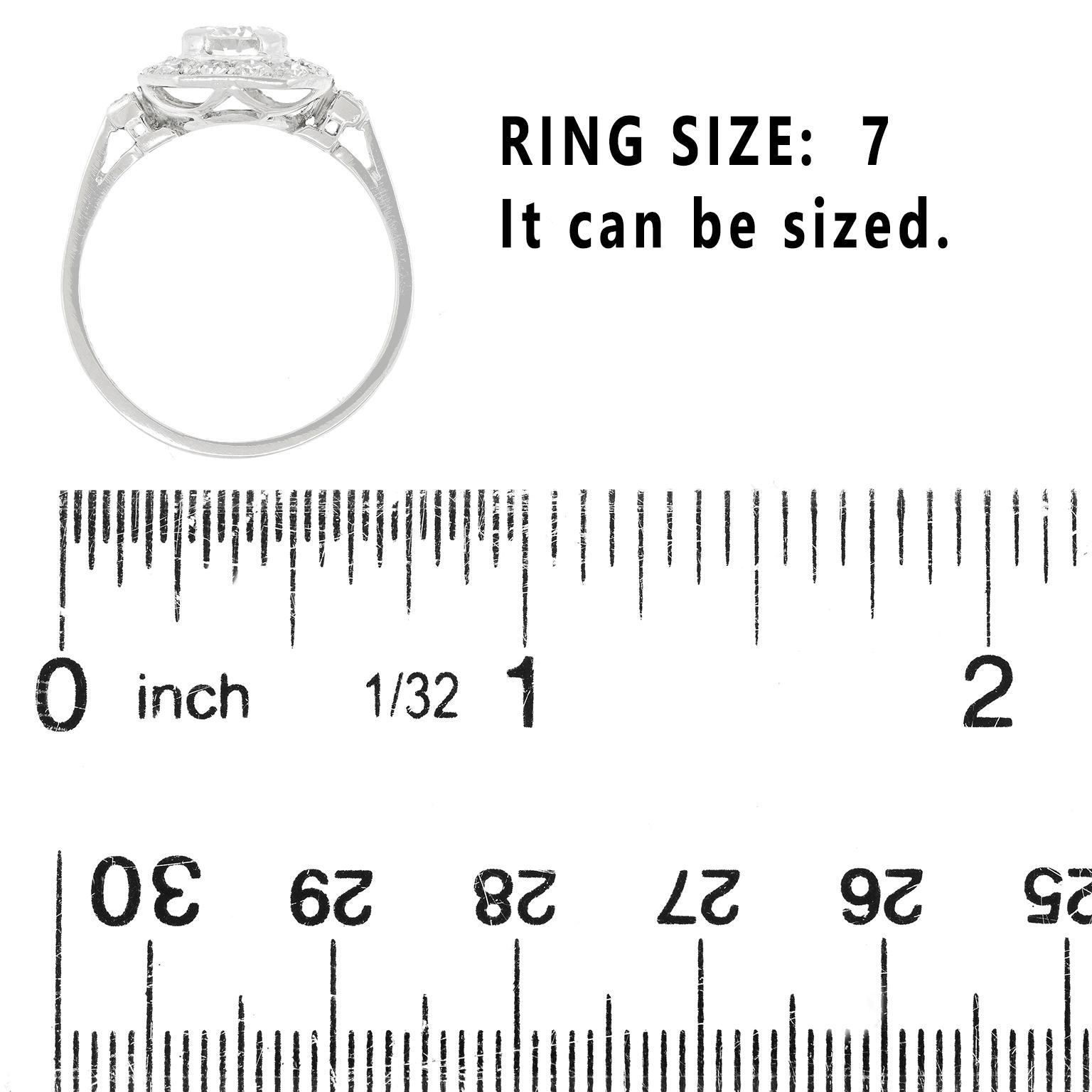 French Art Deco Diamond Ring For Sale 1