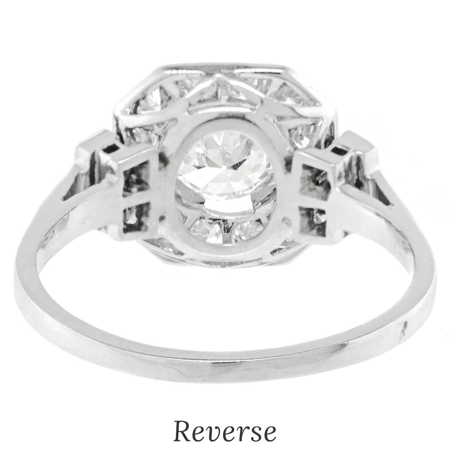 French Art Deco Diamond Ring For Sale 2