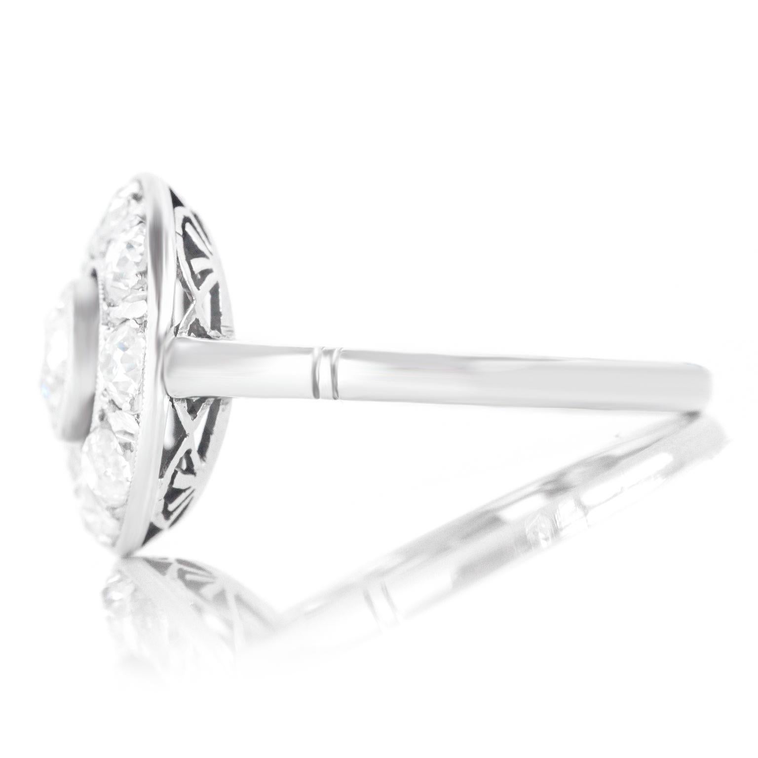French Art Deco Diamond Set Gold and Platinum Ring 3