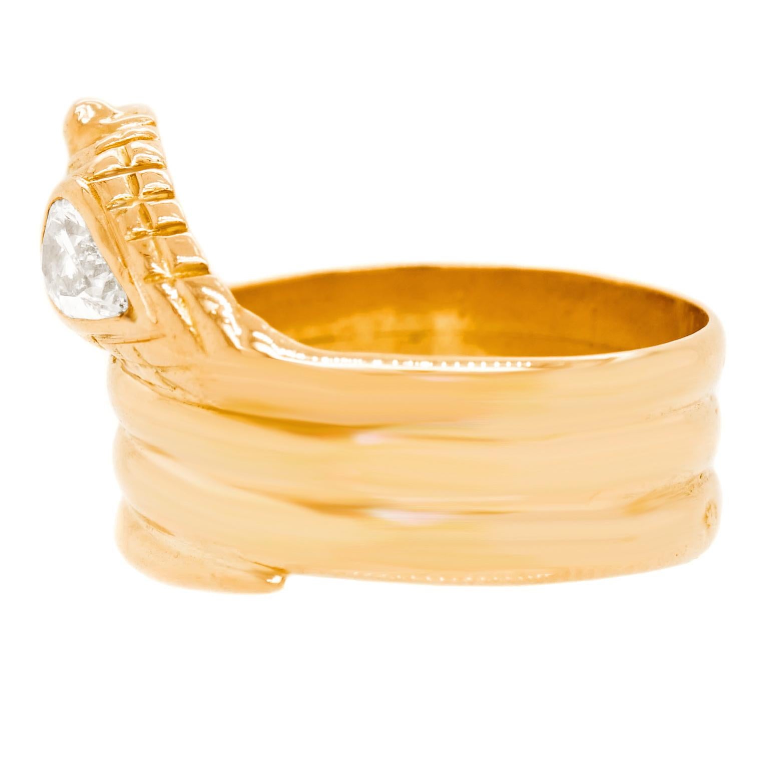 French Art Deco Diamond Set Snake Ring 2