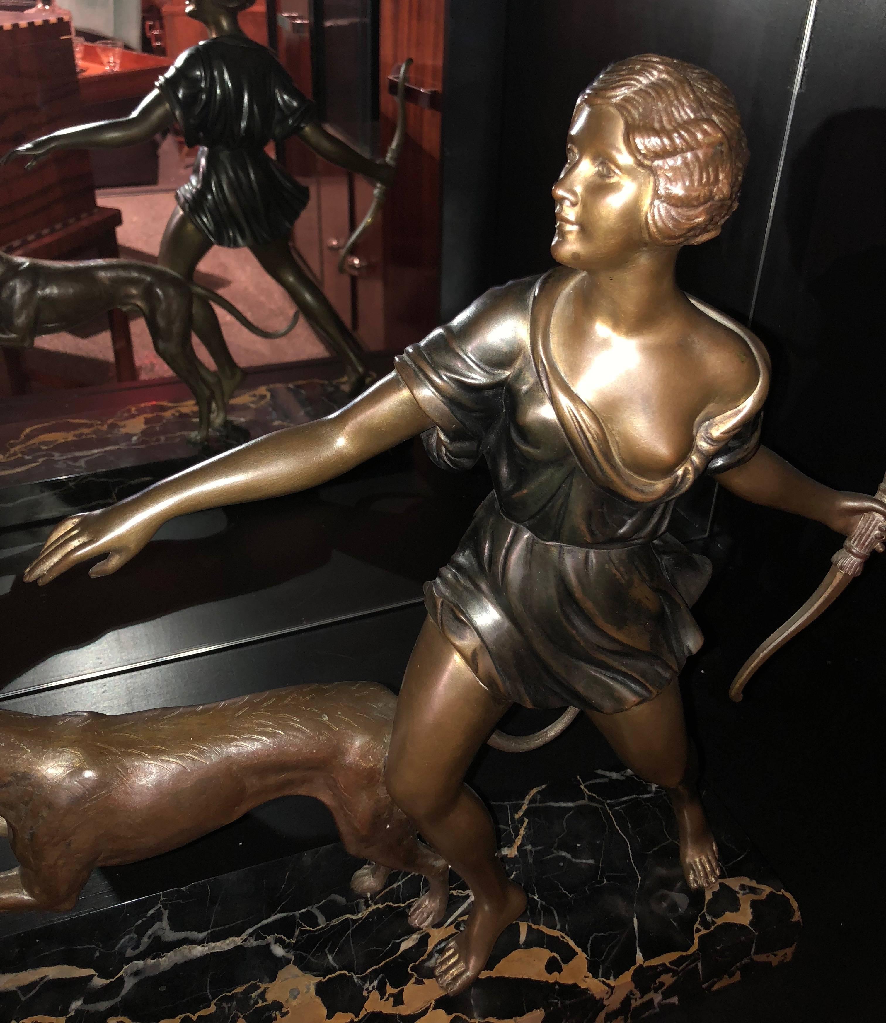 French Art Deco Diana Greyhound Bronze by Ignacio Gallo Sculpture 6