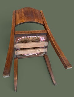 French Art Deco Dining Chairs, Carved Oak and Leather, Set of Six, 1930s