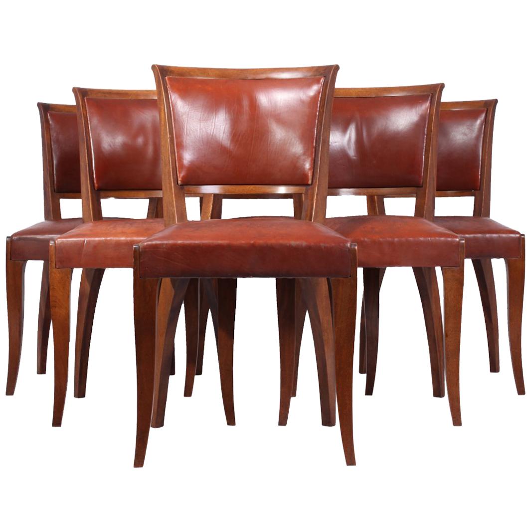 French Art Deco Dining Chairs, circa 1930