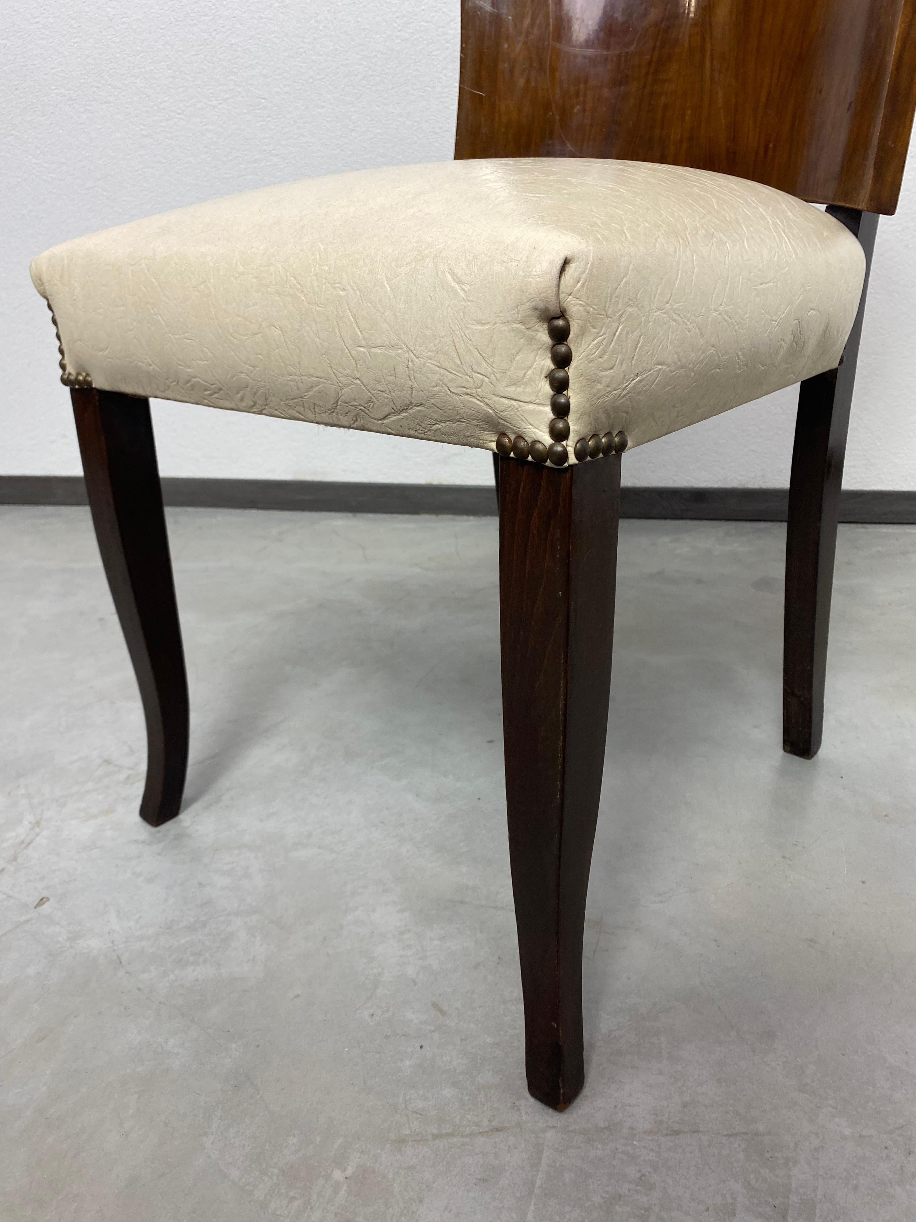 French art deco dining chairs For Sale 6
