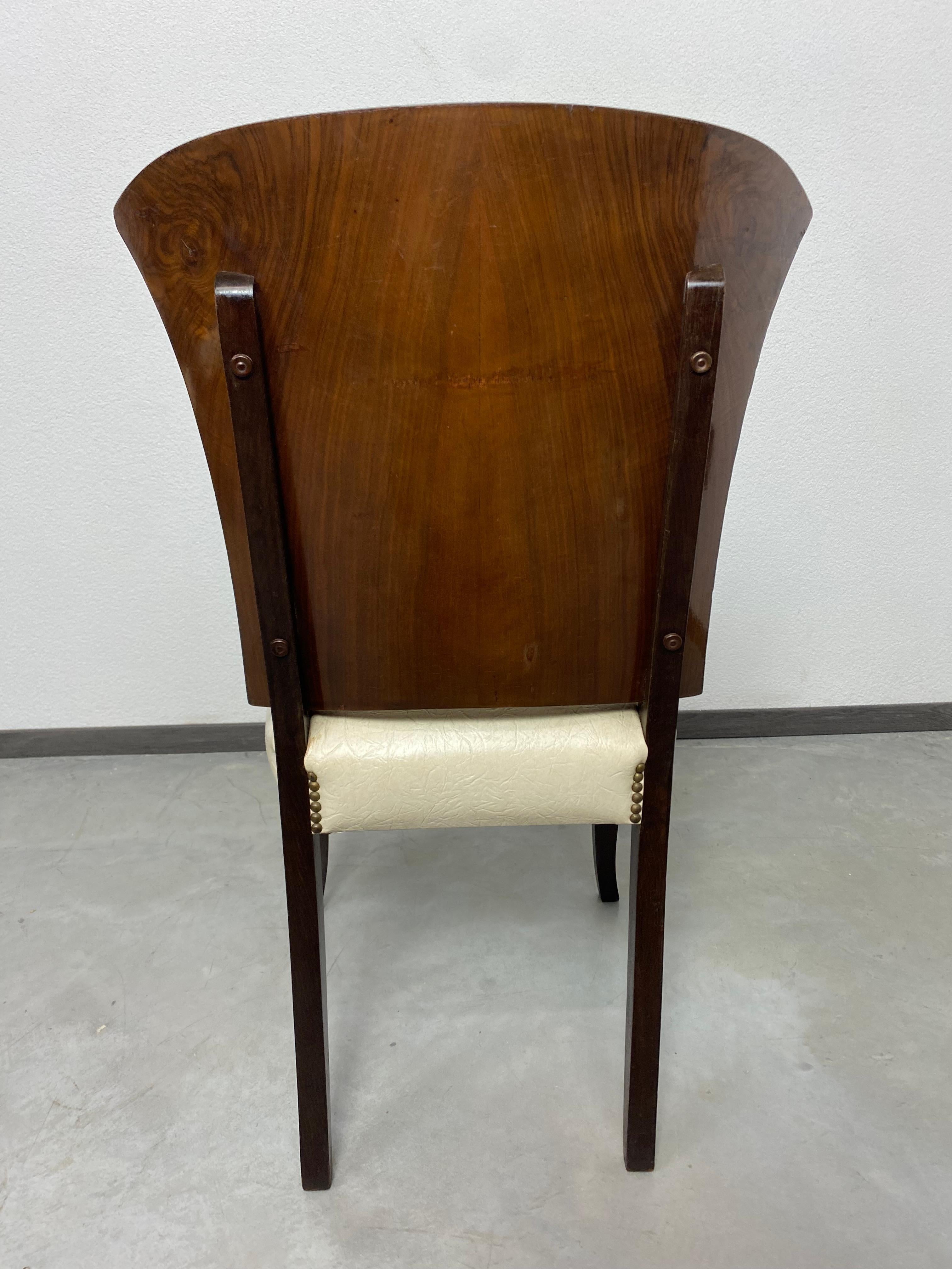French art deco dining chairs For Sale 7