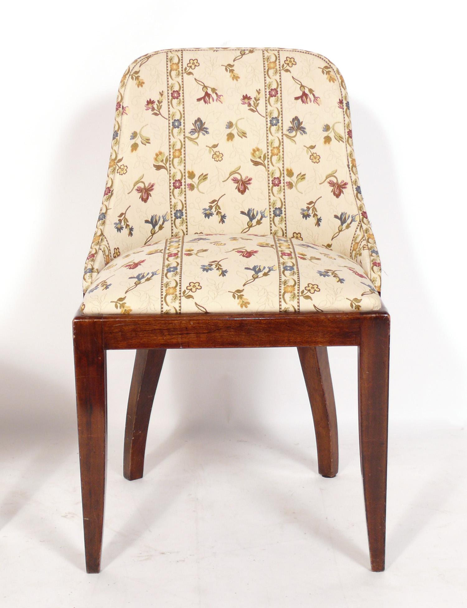 Upholstery French Art Deco Dining Chairs Refinished Reupholstered