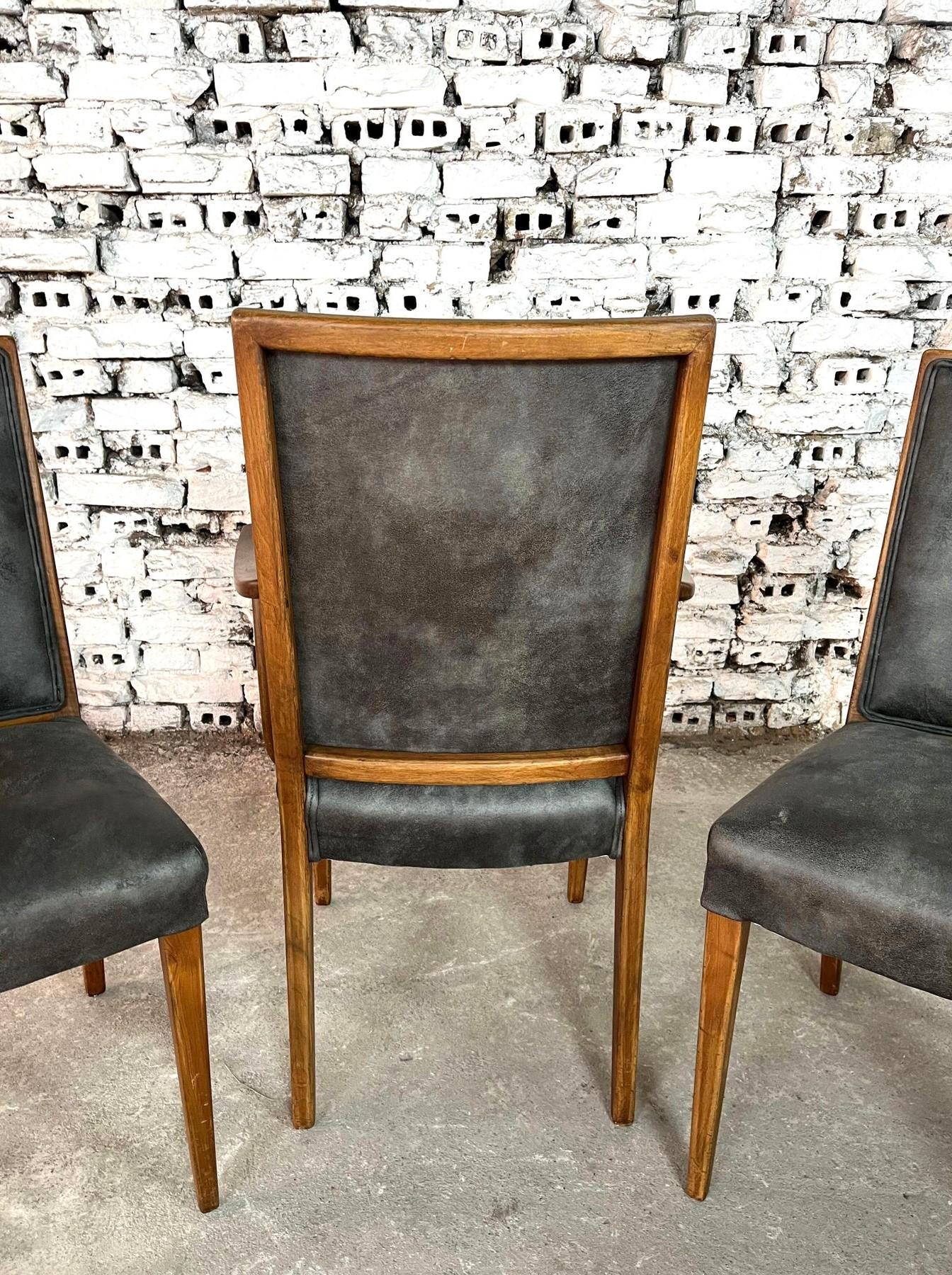 French Art Deco Dining Chairs – Set of 7 en vente 3