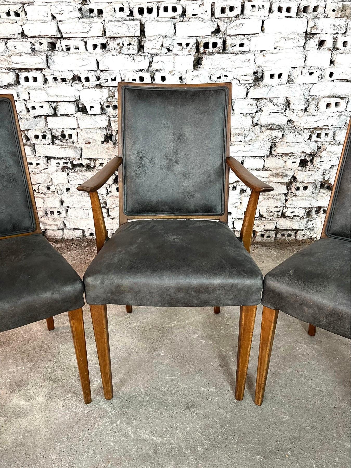 French Art Deco Dining Chairs – Set of 7 Bon état - En vente à Bridgeport, CT