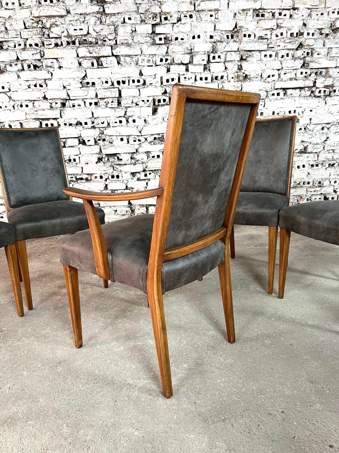 French Art Deco Dining Chairs – Set of 7 en vente 1